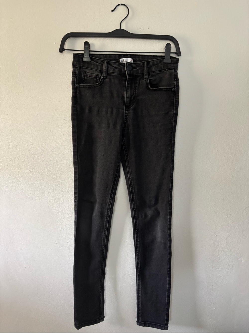 Girls Simple Skinny Black Jeans
